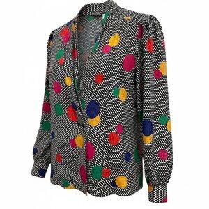 Colorful Polka dot clowncore blouse